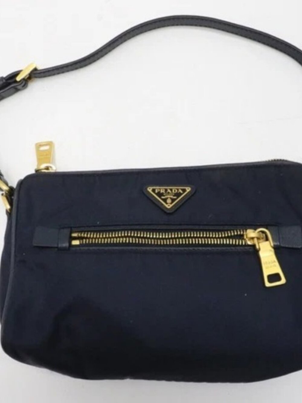 Prada Tessuto Small Blue Nylon Shoulder Bag